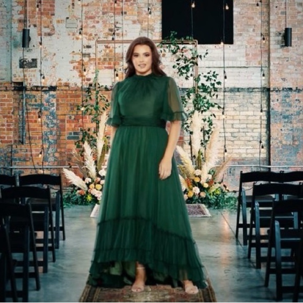 Mac Duggal Dark Green Maxi Dress - Picture 3 of 13